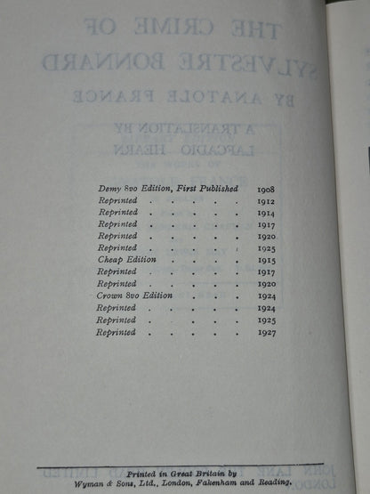 Anatole France Bodley Head Crown 8 Volumes Mixed Editions8
