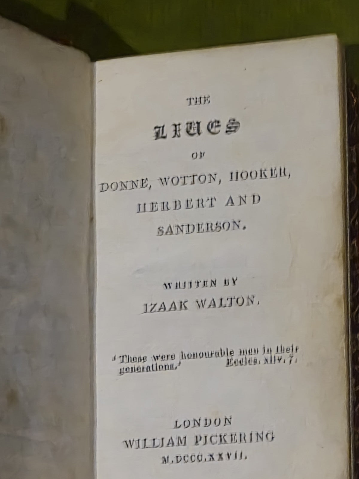1827 Izaac Walton's Lives John Donne etc Miniture Leather Fine Binding R. Nelson6
