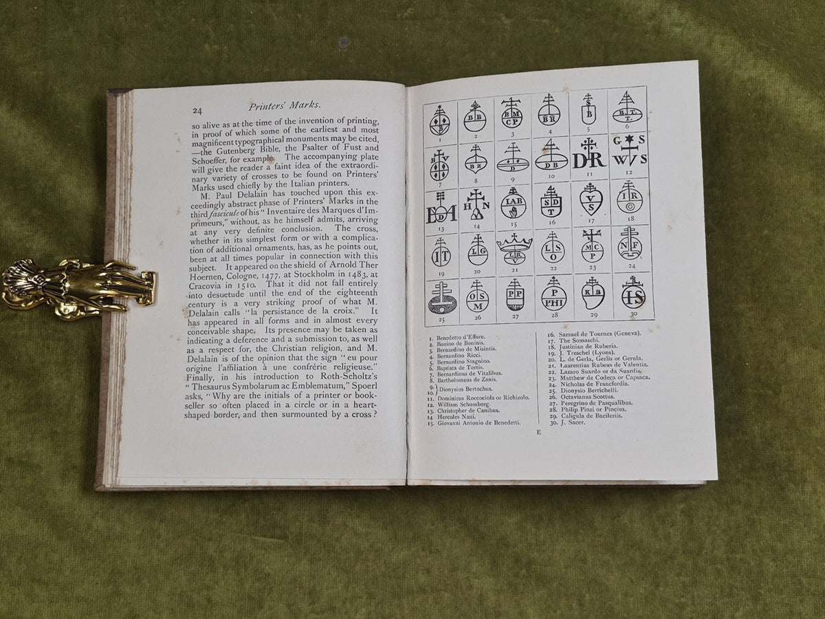 Printers Marks A Chapter in the History of Typography - William Roberts 1893 1st6