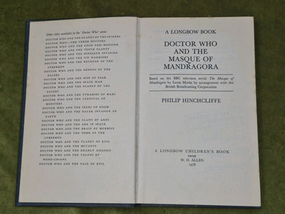 Doctor Who And The Masque Of Mandragora Hardback ExLib Philip Hinchcliffe5