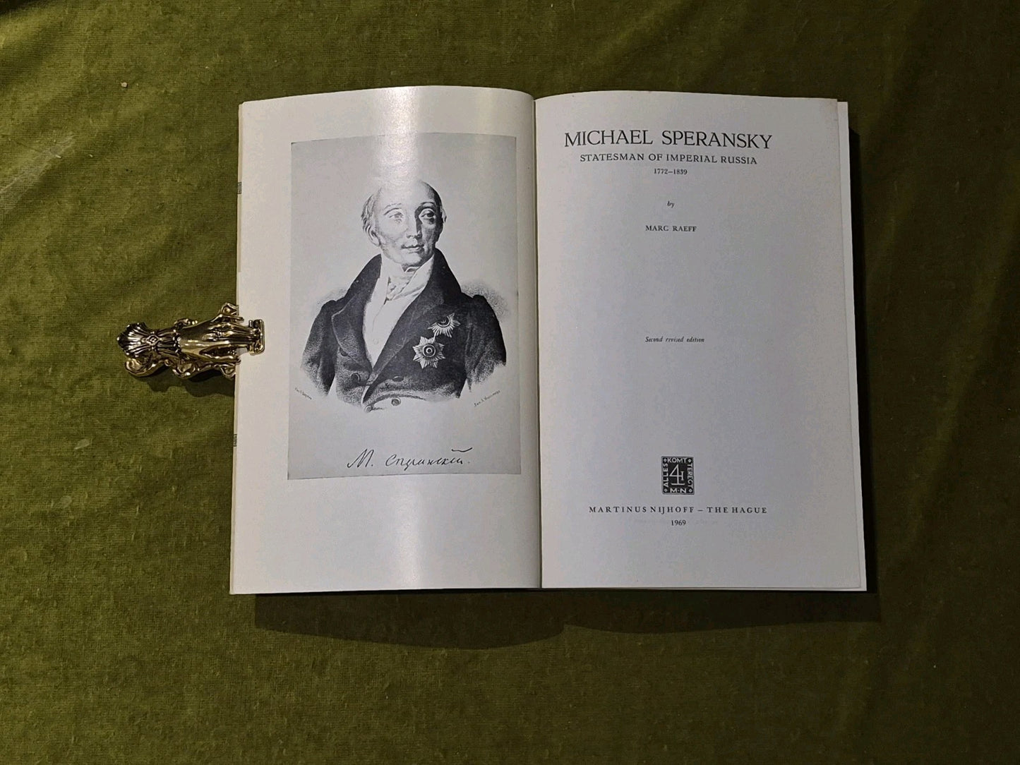 Michael Speransky : Statesman of imperial Russia 1772-1839 - Marc Raeff Revised5