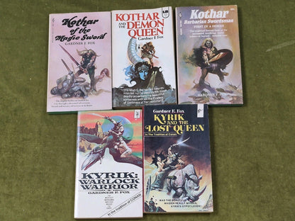 Gardner F Fox - 3 Kothar + 2 Kyrik Vintage Fantasy Paperbacks0