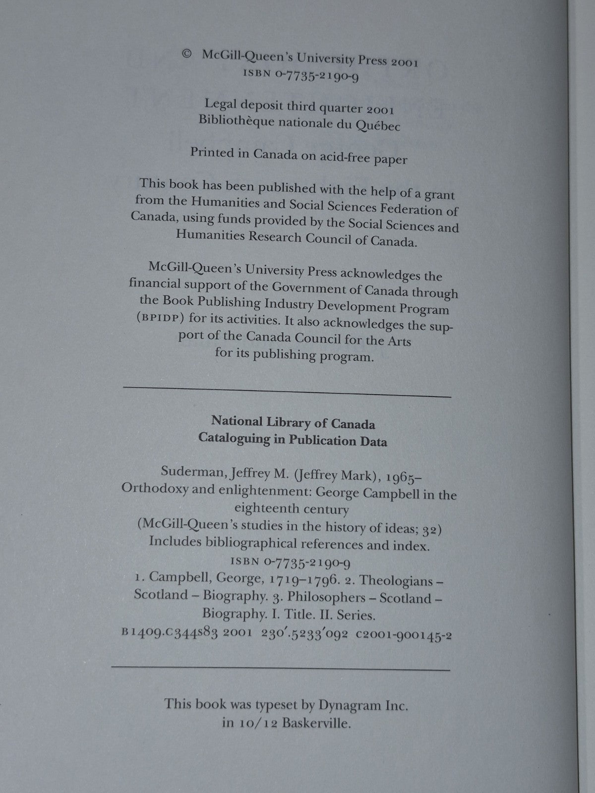 Orthodoxy and Enlightenment: George Campbell in the Eighteenth Century (2001)4