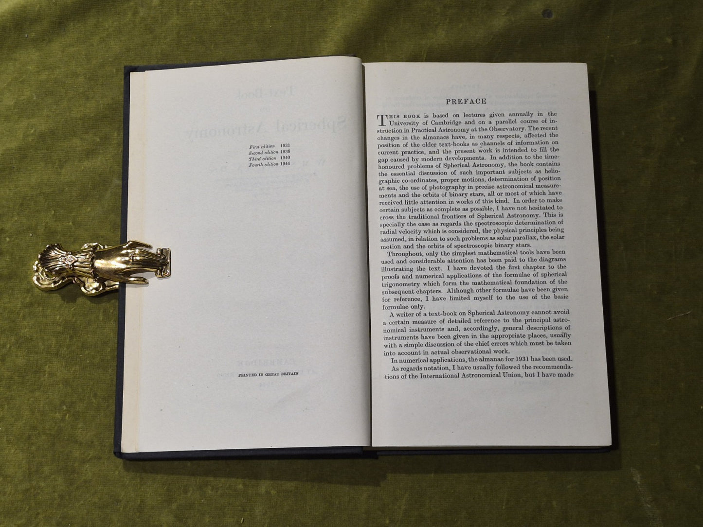 TEXTBOOK ON SPHERICAL ASTRONOMY - William Marshall Smart Cambridge 1944 4th Ed.4