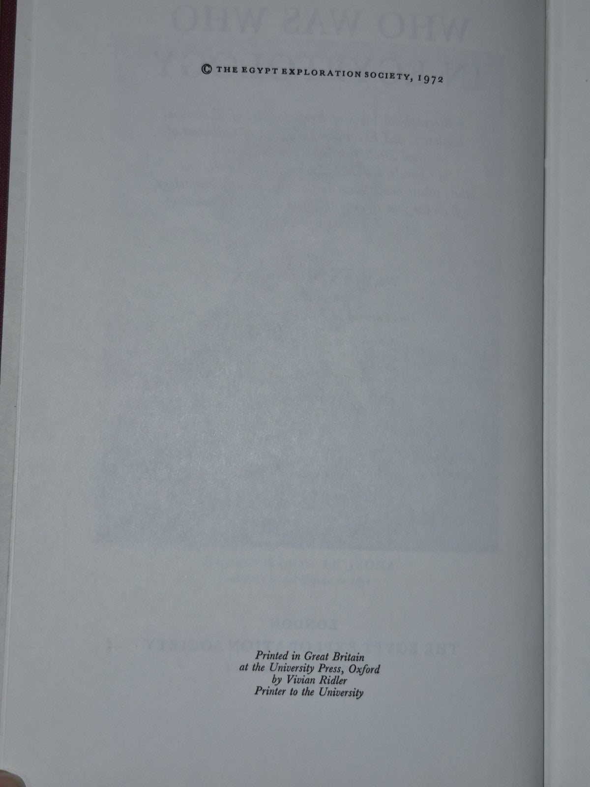 1972, 2d Rev. Ed., Who Was Who in Egyptology, A Biographical Index3