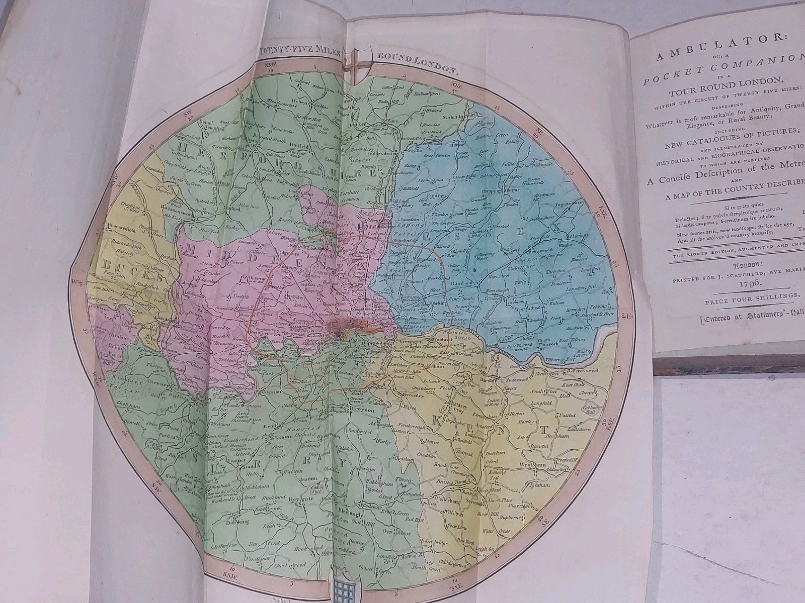 Ambulator or a pocket companion in a tour round London J. Scatcherd 1796 Hb3