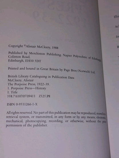 The Porpoise Press 1922-39 (1988) Alistair McCleery4