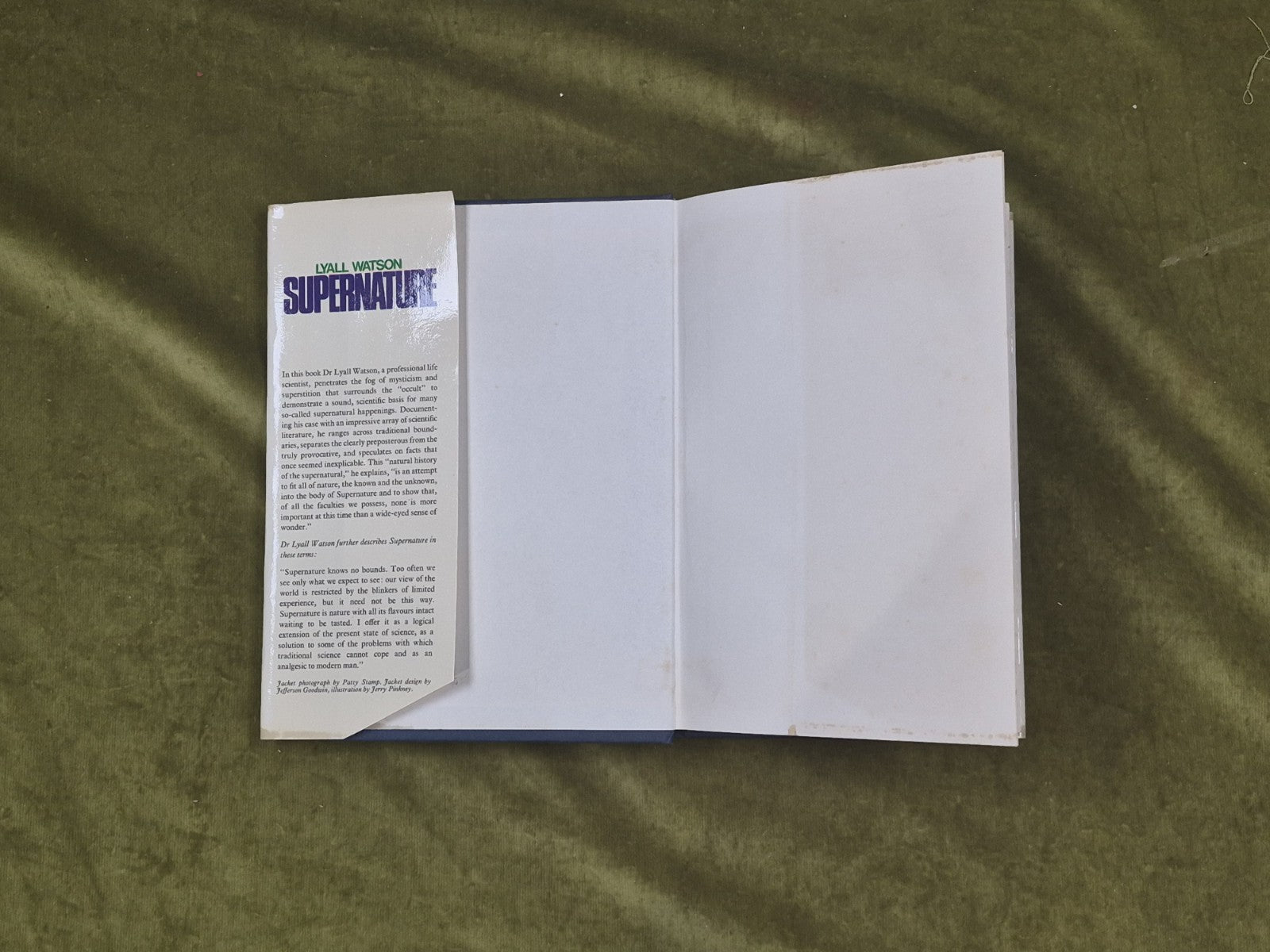 Supernature by Lyall Watson , Hodder & Stoughton 1973 1st HB DJ3