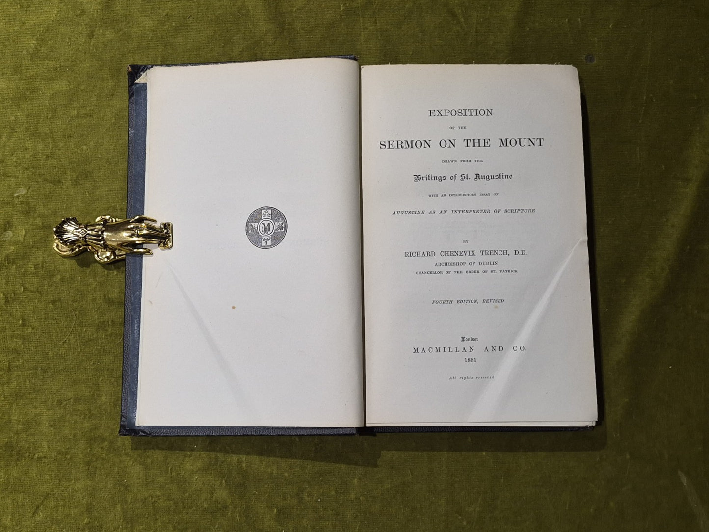 Exposition of the Sermon of the Mount - Richard C Trench 4th Ed 18813