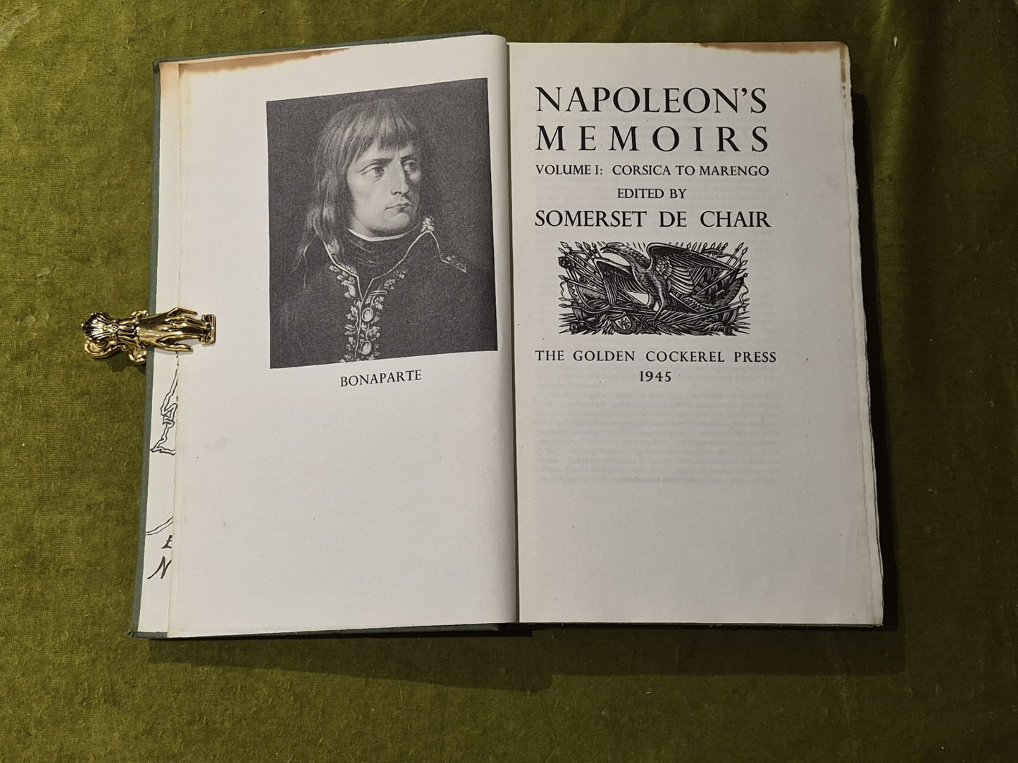 Napoleon's Memoirs Vol I - Somerset De Chair - Golden Cockerel 1st 19456