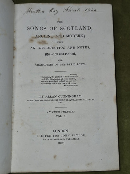 Songs of Scotland Ancient Allan Cunningham First Edition 1825 Complete Set7