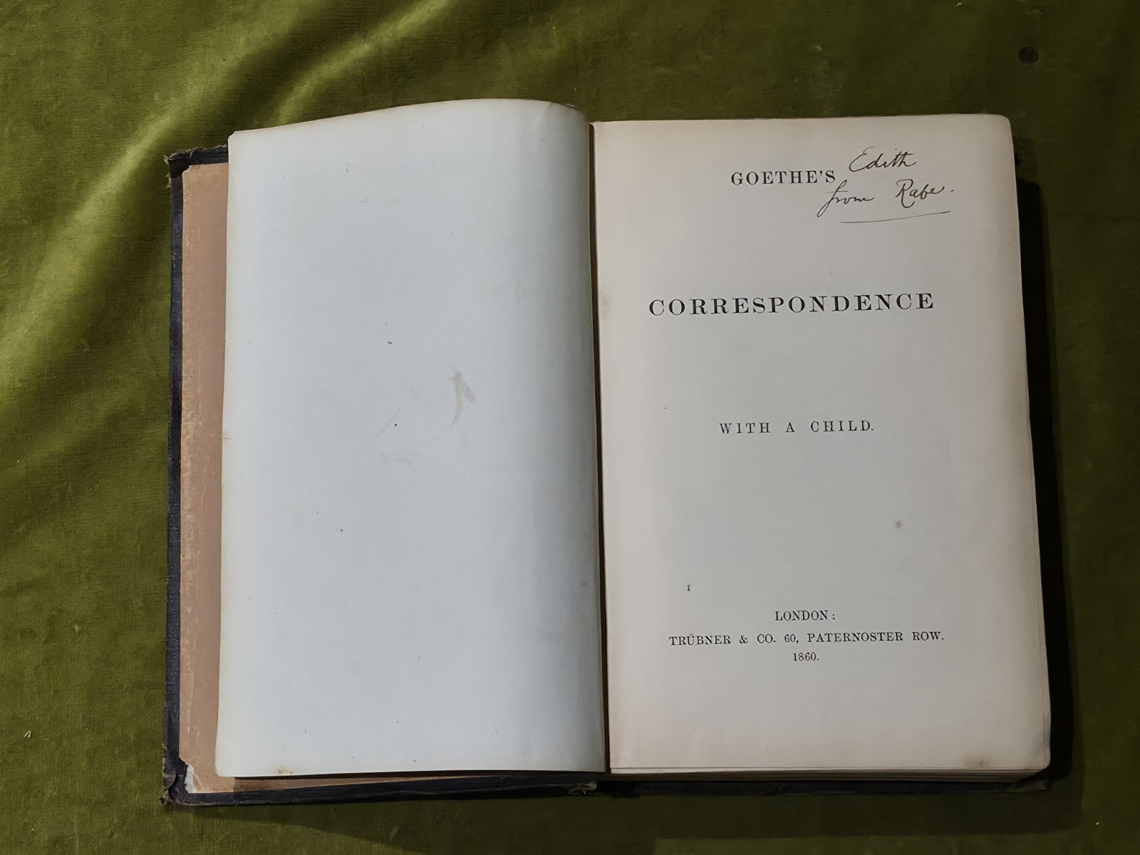 Goethe's Correspondence With A Child 1860 Hardcover3