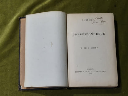 Goethe's Correspondence With A Child 1860 Hardcover3