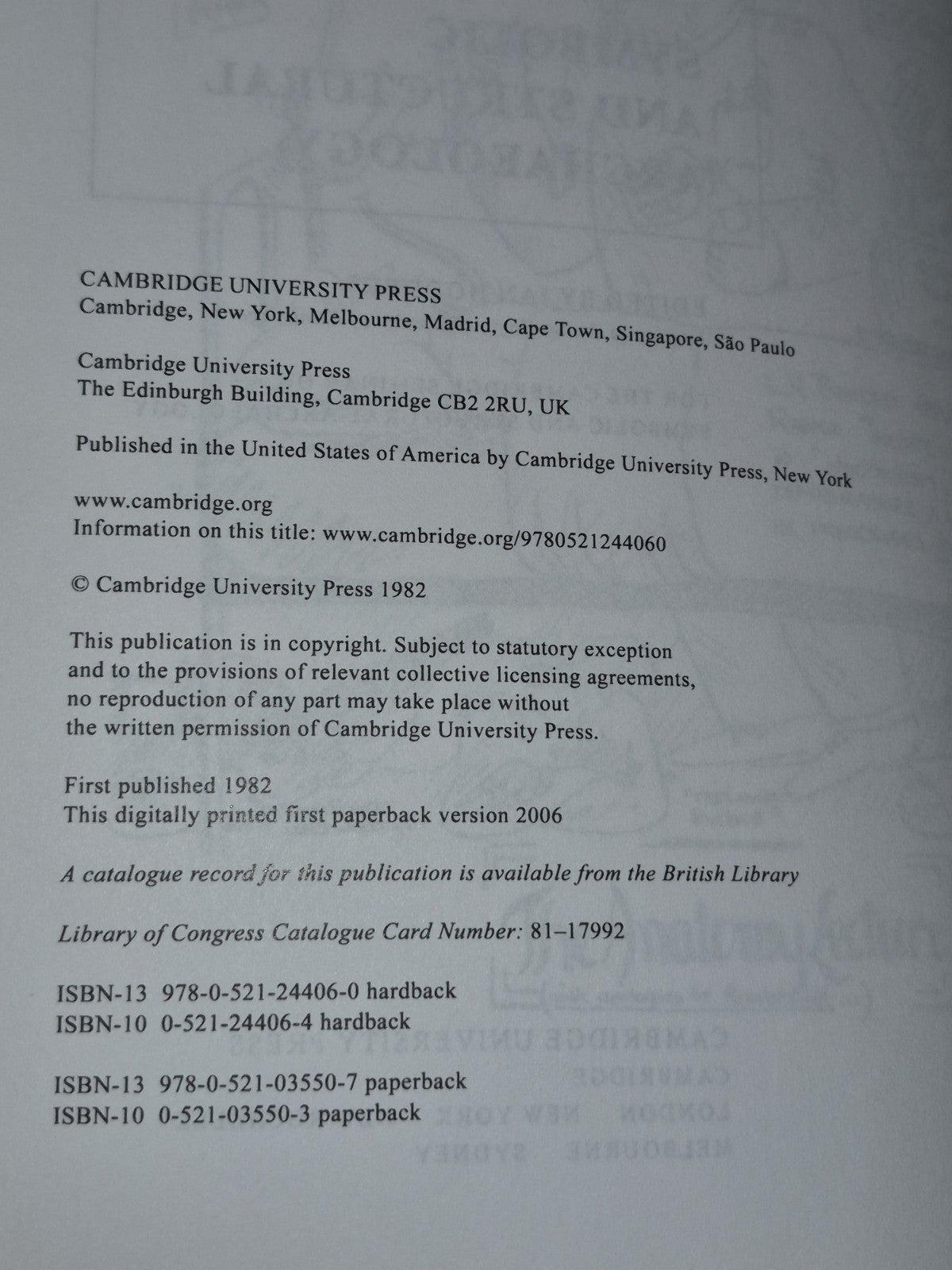 Symbolic and Structural Archaeology Hodder Paperback Cambridge (1982)5