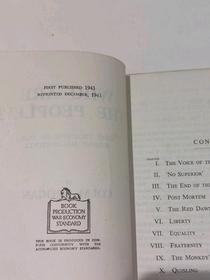 Who Are "The People" ? By Colm Brogan (1944) Hb Book With Dust Jacket6