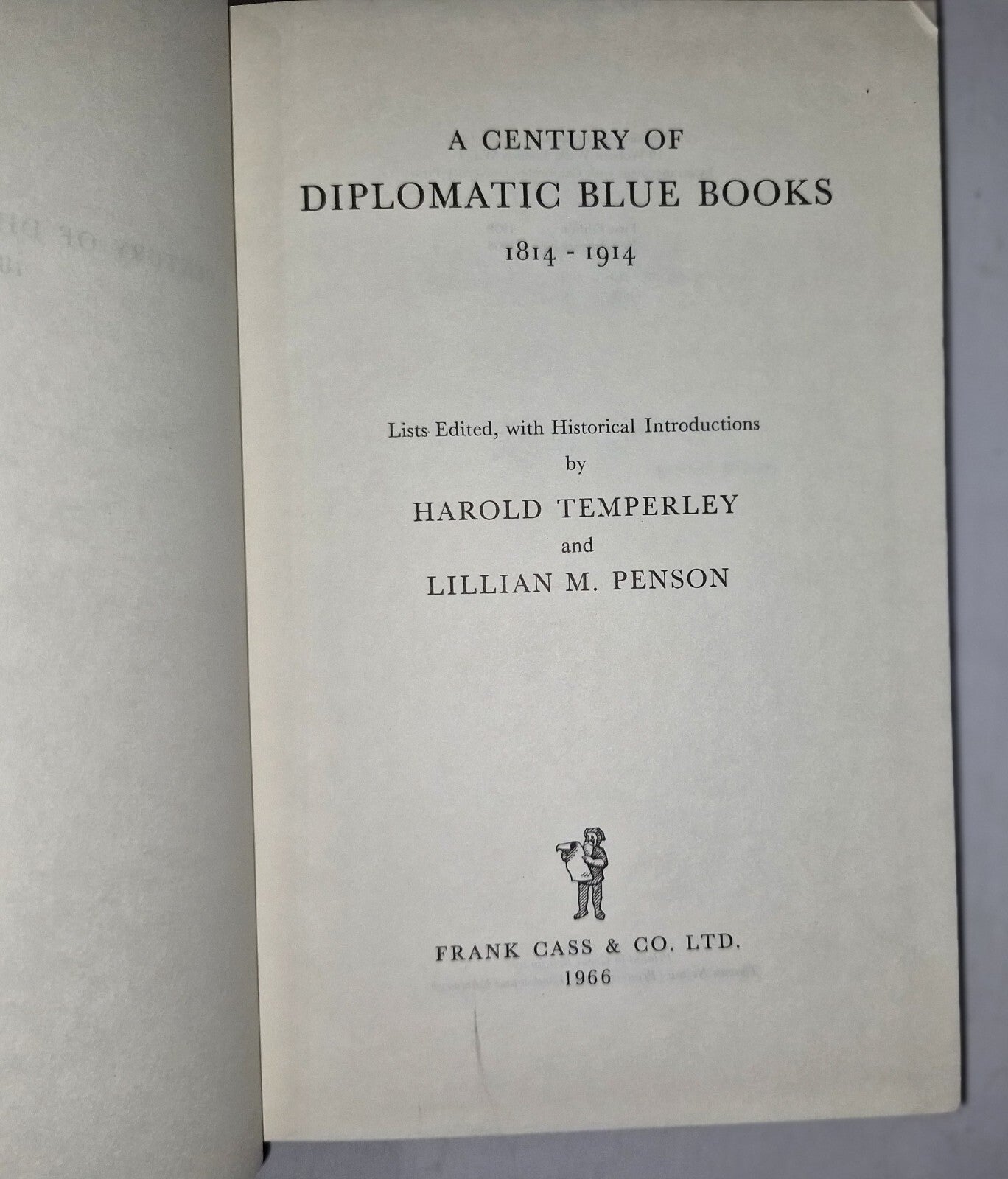 A Century of Diplomatic Blue Books, 1814-19141