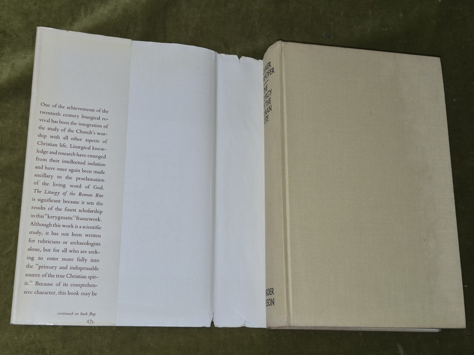 THE LITURGY OF THE ROMAN RITE Ludwig Eisenhofer & Joseph Lechner 1961 1st ed2