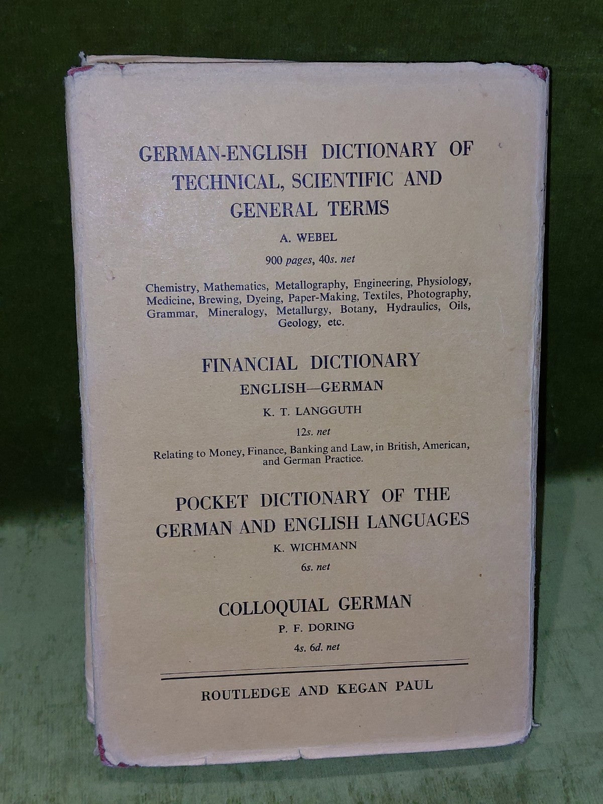 A Concise German Etymological Dictionary by Walshe  Pub: Routledge 19511