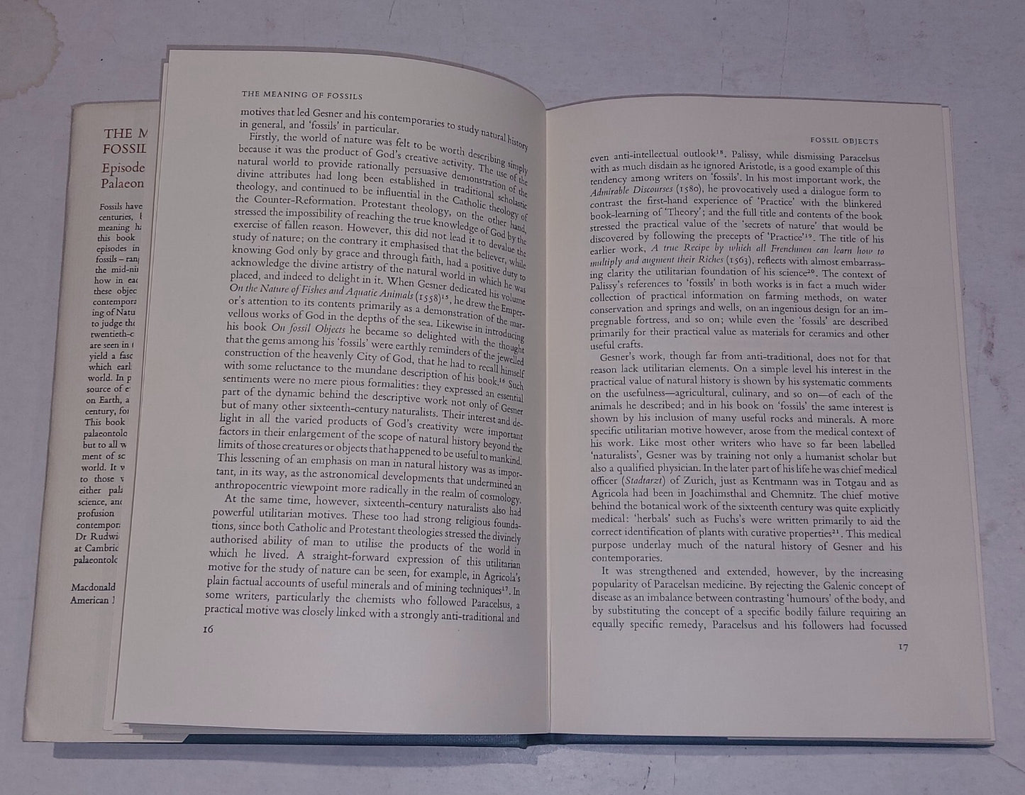 meaning of fossils: Episodes in the history of palaeontology, Rudwick (1972) Hb 5