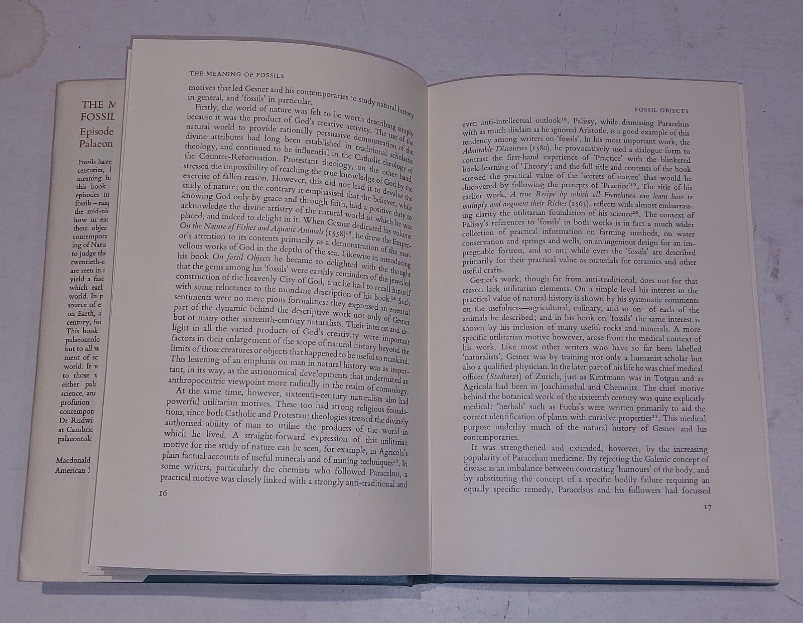 meaning of fossils: Episodes in the history of palaeontology, Rudwick (1972) Hb 5