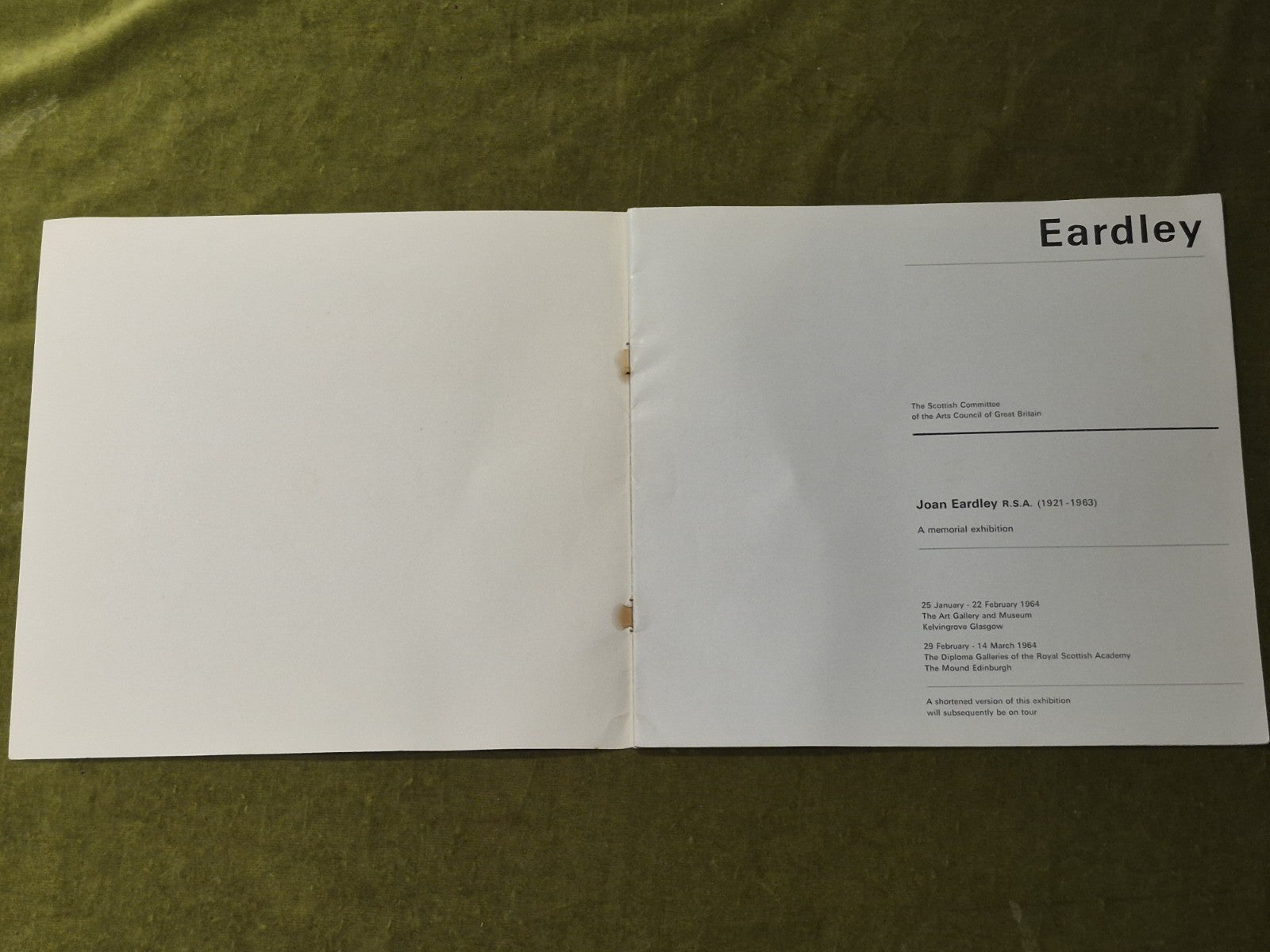 Joan Eardley RSA (1921-1963) Memorial Exhibition catalogue 19642