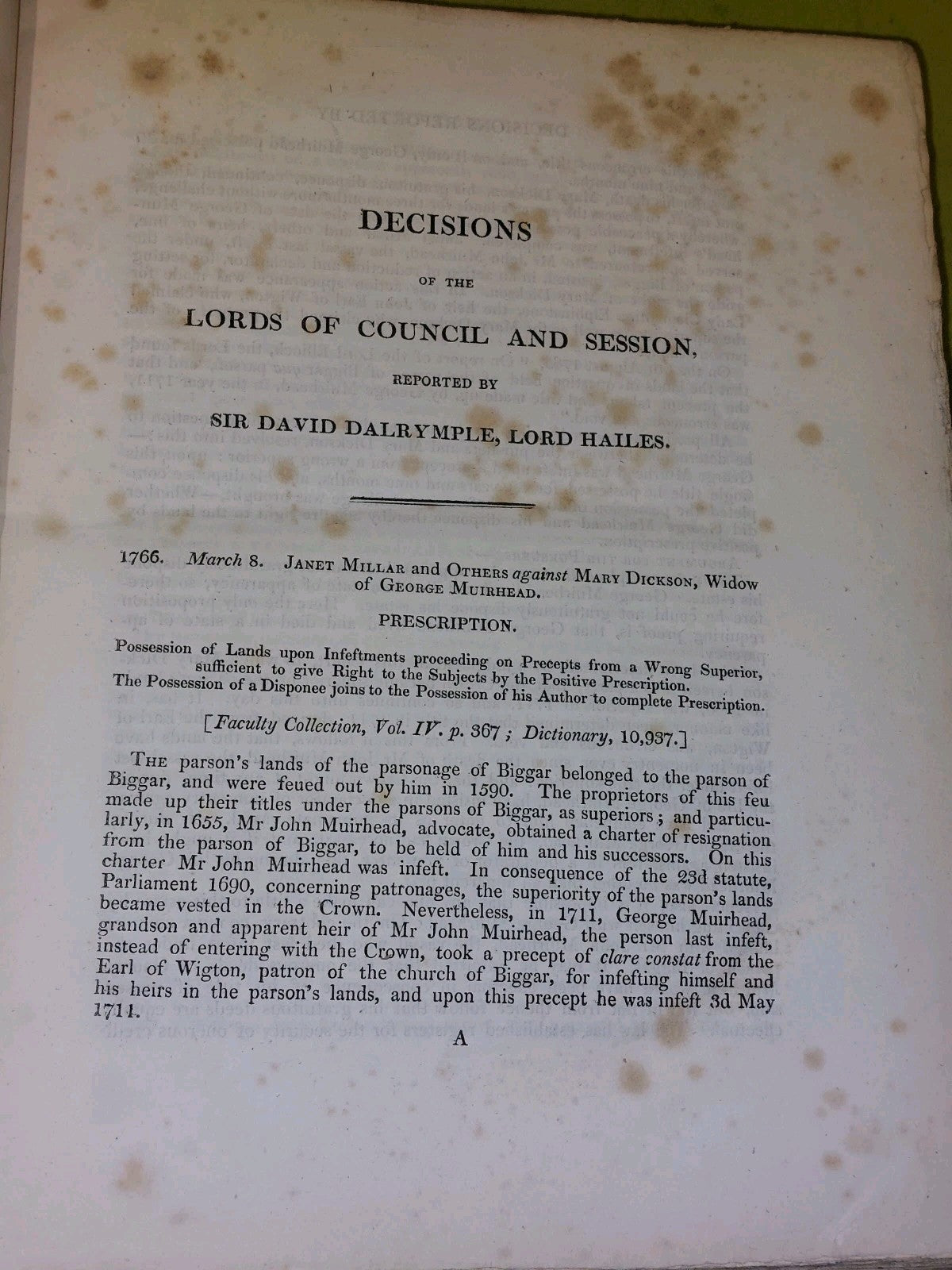 Decisions of the Lords of Council and Session from 1766 to 1791 Lord Hailes 18265