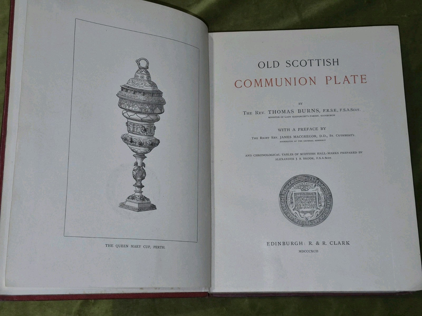 1892: Old Scottish Communion Plate: Thomas Burns: 1st ed: SIGNED, Ltd ED 316/5005