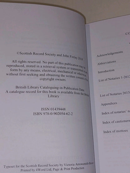 Admission Register Of Notaries Public In Scotland 1800-1899 [Vol. 2] Hb Book4