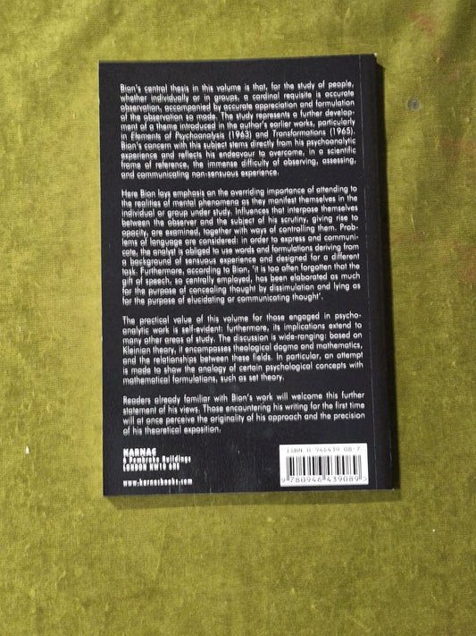 Intention and Interpretation - W R Bion , Karnac 2004 Paperback1