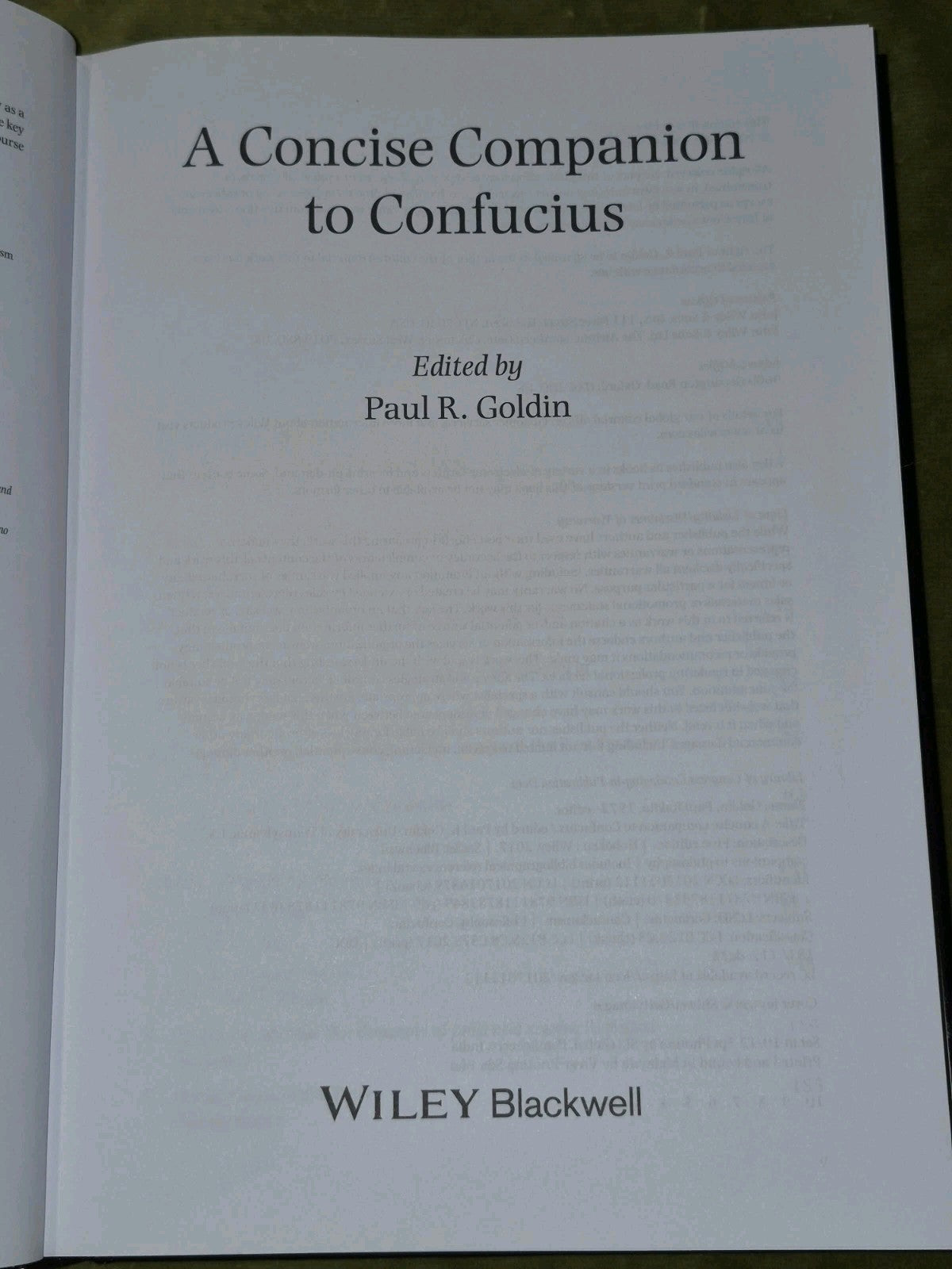 A Concise Companion to Confucius (2017) Goldin Hardback4