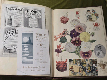Edwardian Scrapbook Louis Wain & Fashion plates Full 80 pages  ephemera 16x11"21