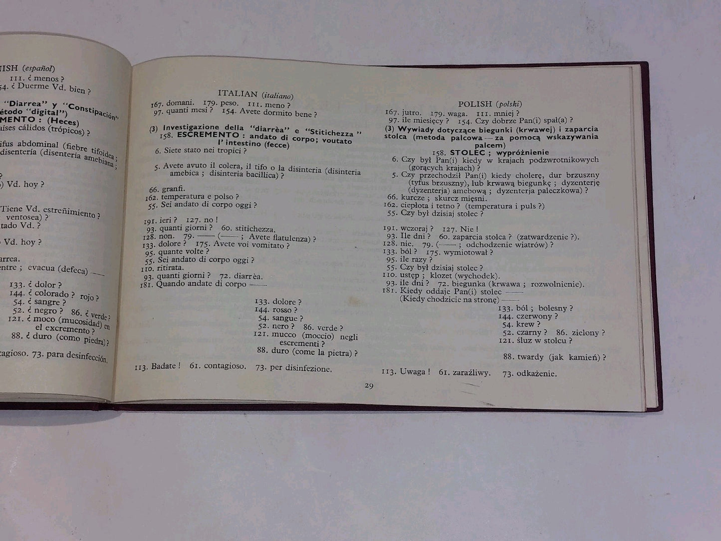 Polyglot Medical Questionnaire - S. Chalmers Parry 1953 1st Edition HK Lewis &co3