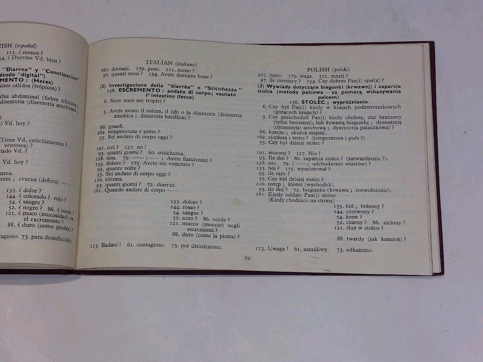 Polyglot Medical Questionnaire - S. Chalmers Parry 1953 1st Edition HK Lewis &co3