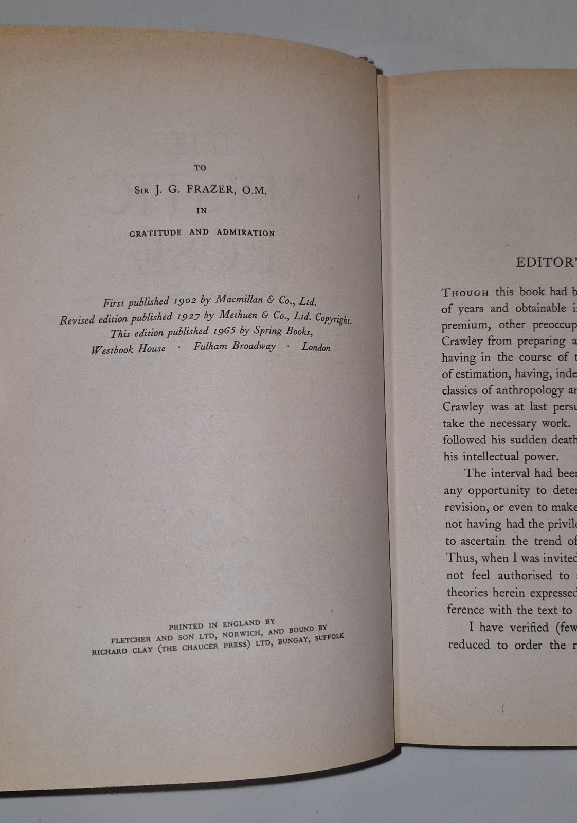 The Mystic Rose (Ernest Crawley & Theodore Besterman  1965 both volumes in one 7