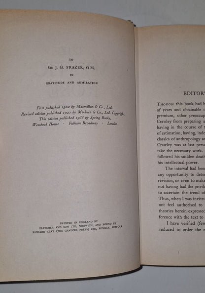 The Mystic Rose (Ernest Crawley & Theodore Besterman  1965 both volumes in one 7