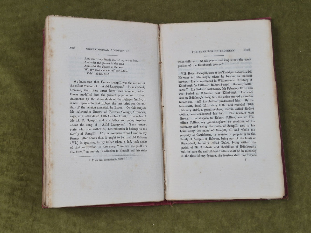 The Poems of the Sempills of Beltrees - James Paterson , 1849 1st , Ltd To 250 9