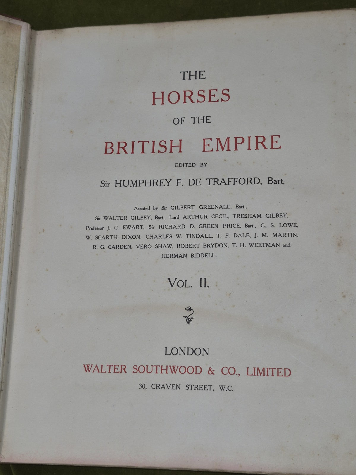 The Horses of the British Empire Humphrey F De Trafford Walter Volume 2.5