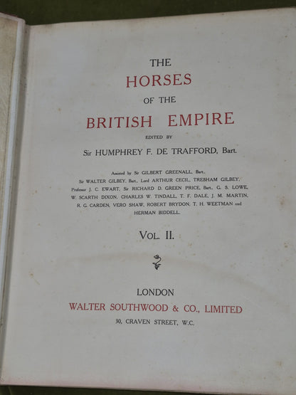 The Horses of the British Empire Humphrey F De Trafford Walter Volume 2.5
