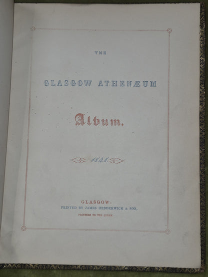 Glasgow Atheneum Album 1848 James Hedderwick & Sons Fine Binding6