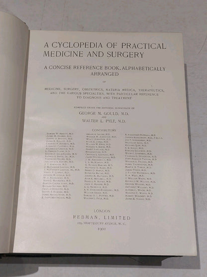 Cyclopedia Of Practical Medicine And Surgery By Gould & Walter (1901) Hb Leather3