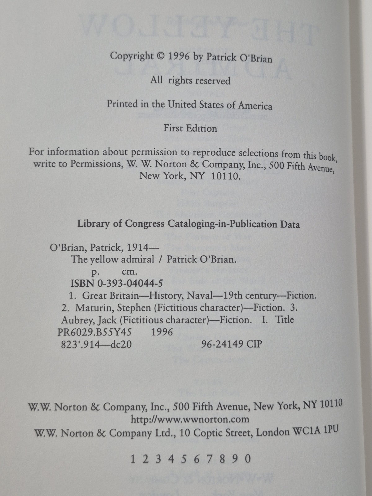 Patrick O'Brian First Edition Wine-Dark Sea Yellow Admiral Blue at the Mizzen8