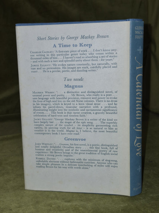 A Calendar of Love George Mackay Brown Hogarth Press First Ed. Fourth Impression1