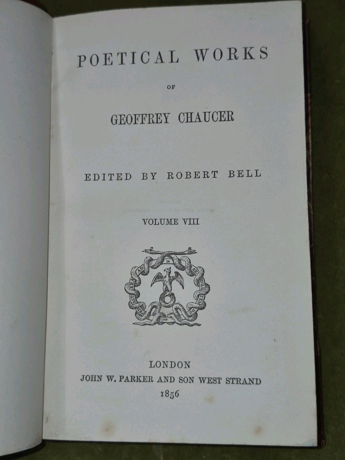 Poetical Works of Geoffrey Chaucer Robert Bell 1855 Set of 7 Books8