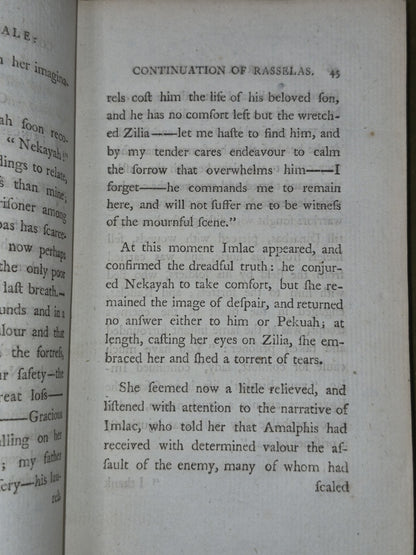 Dinarbas a Tale Rasselas 1792 Second Edition Prince of Abissinia C Dilly6