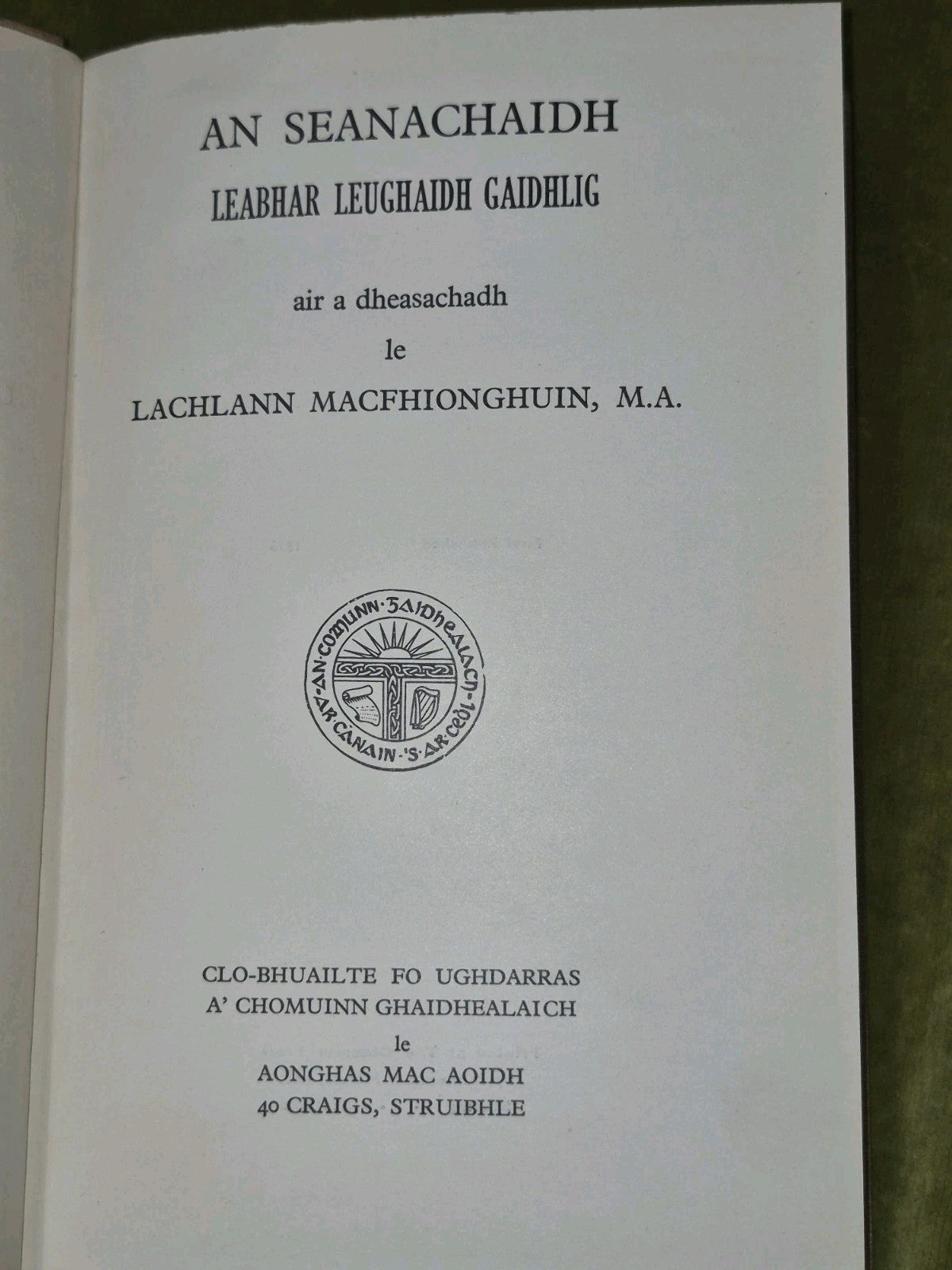 An Seanachaidh Leabhar Leughaidh Gaidhlig Air A Dheasachadh Le Lachlann Macfhion3