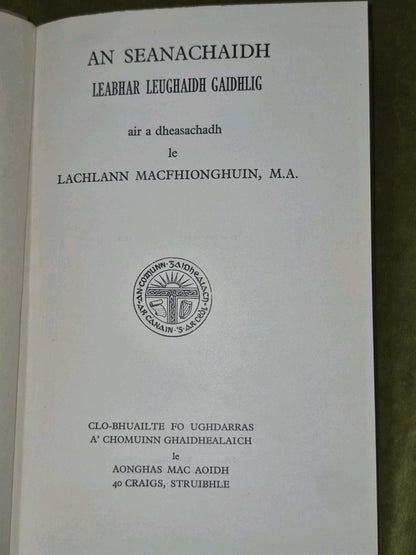 An Seanachaidh Leabhar Leughaidh Gaidhlig Air A Dheasachadh Le Lachlann Macfhion3