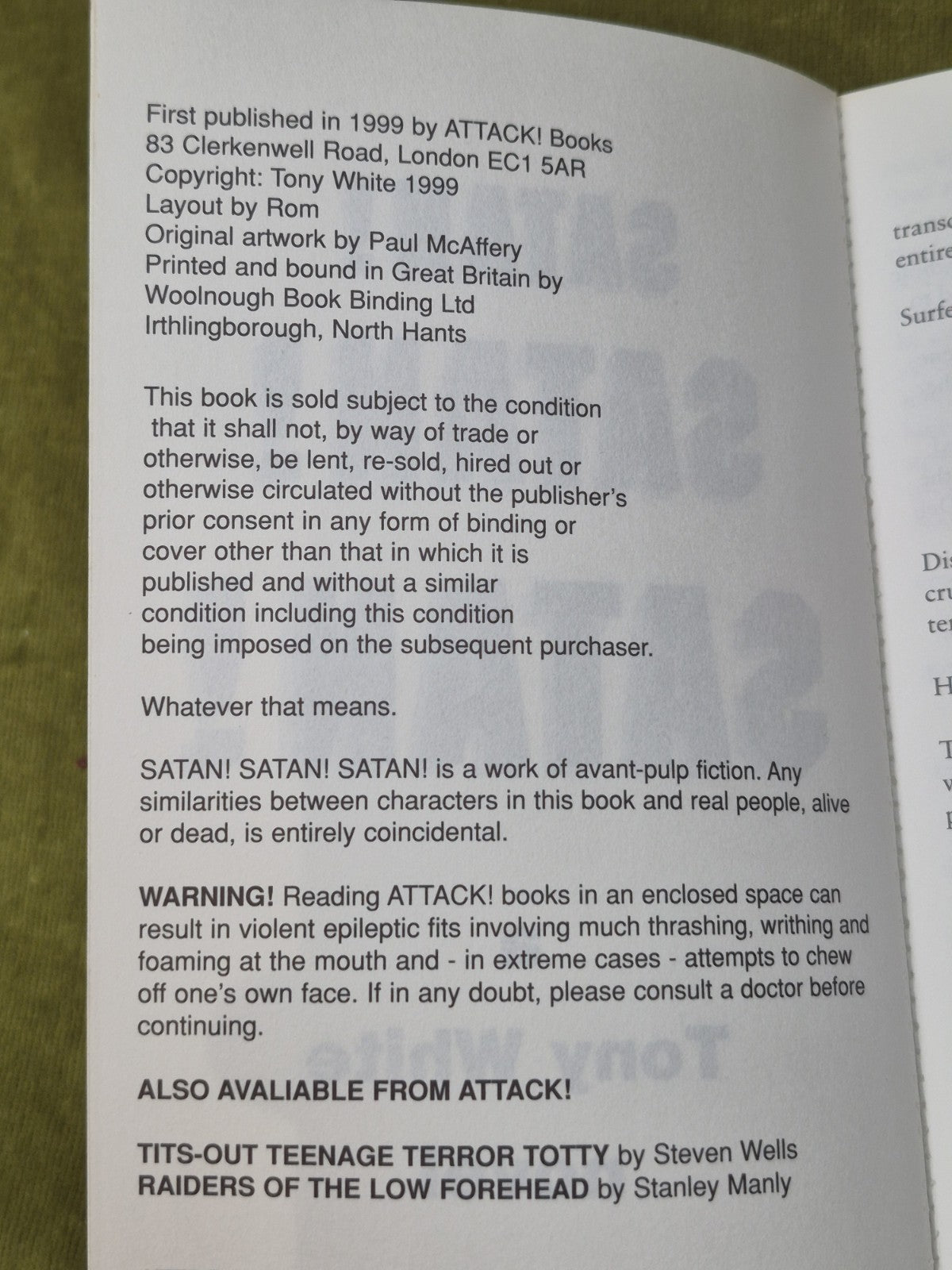 Satan! Satan! Satan! Tony White 1999 Attack! books3