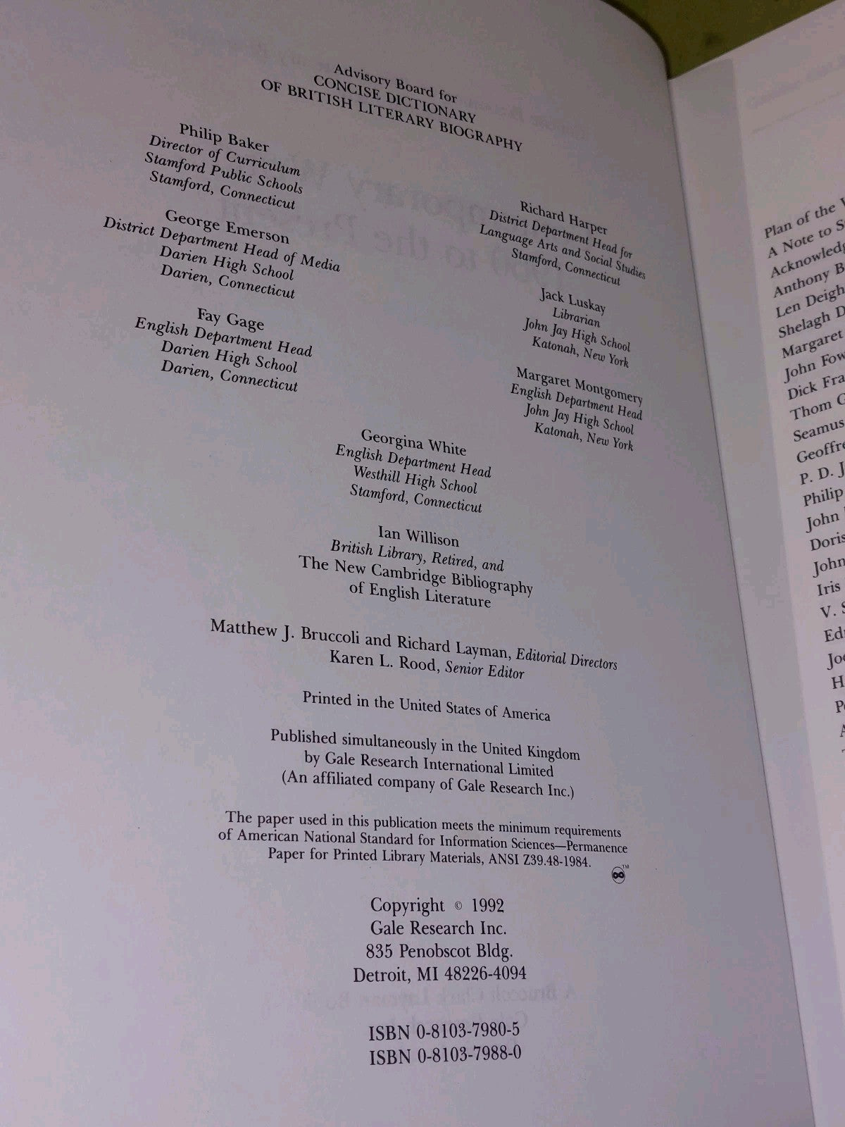 Concise Dictionary of British Literary Biography, 8 Volume Set (1992)10