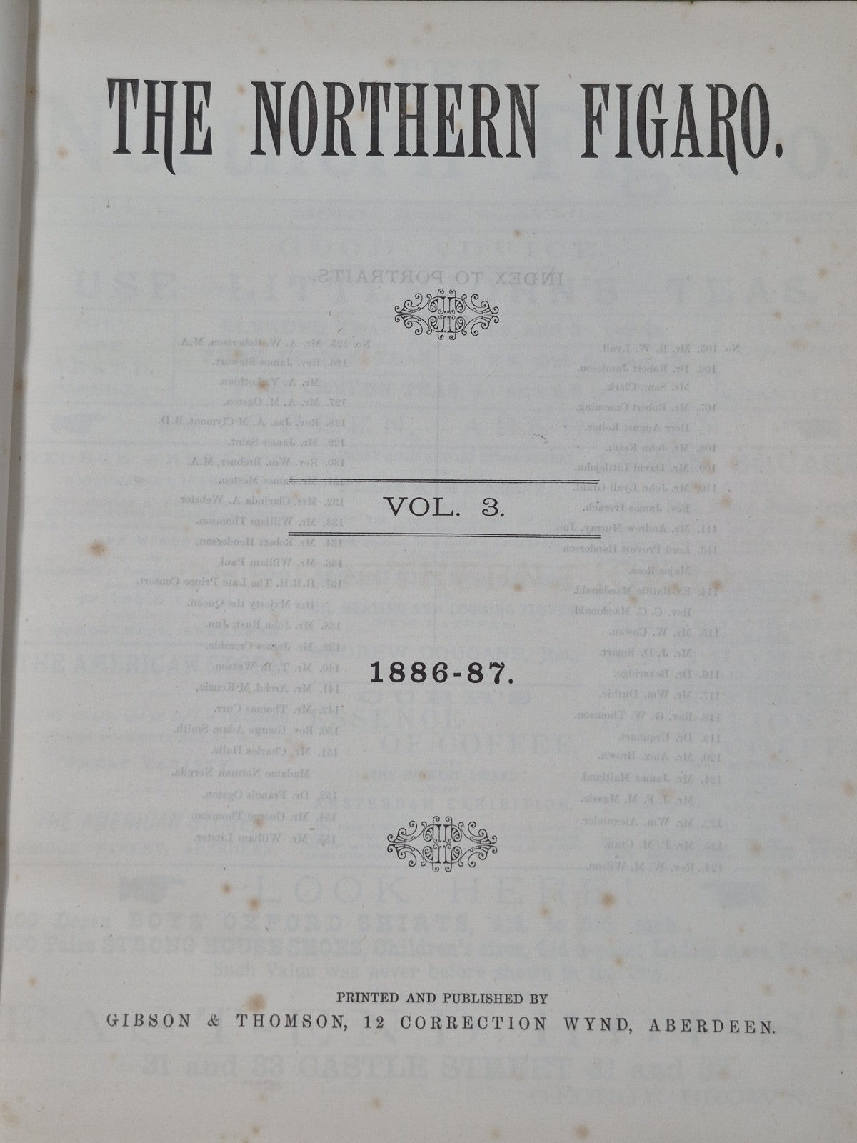 The Northern Figaro Vol 3 1886-87 Gibson & Thomson5