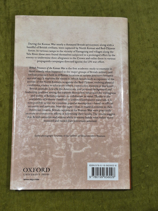 S.P. Mackenzie, British Prisoners of the Korean War 2012 First Edition1